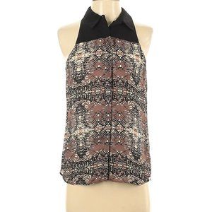 Rare A.L.C. Silk Collared Tie Dye Sleeveless Shirt